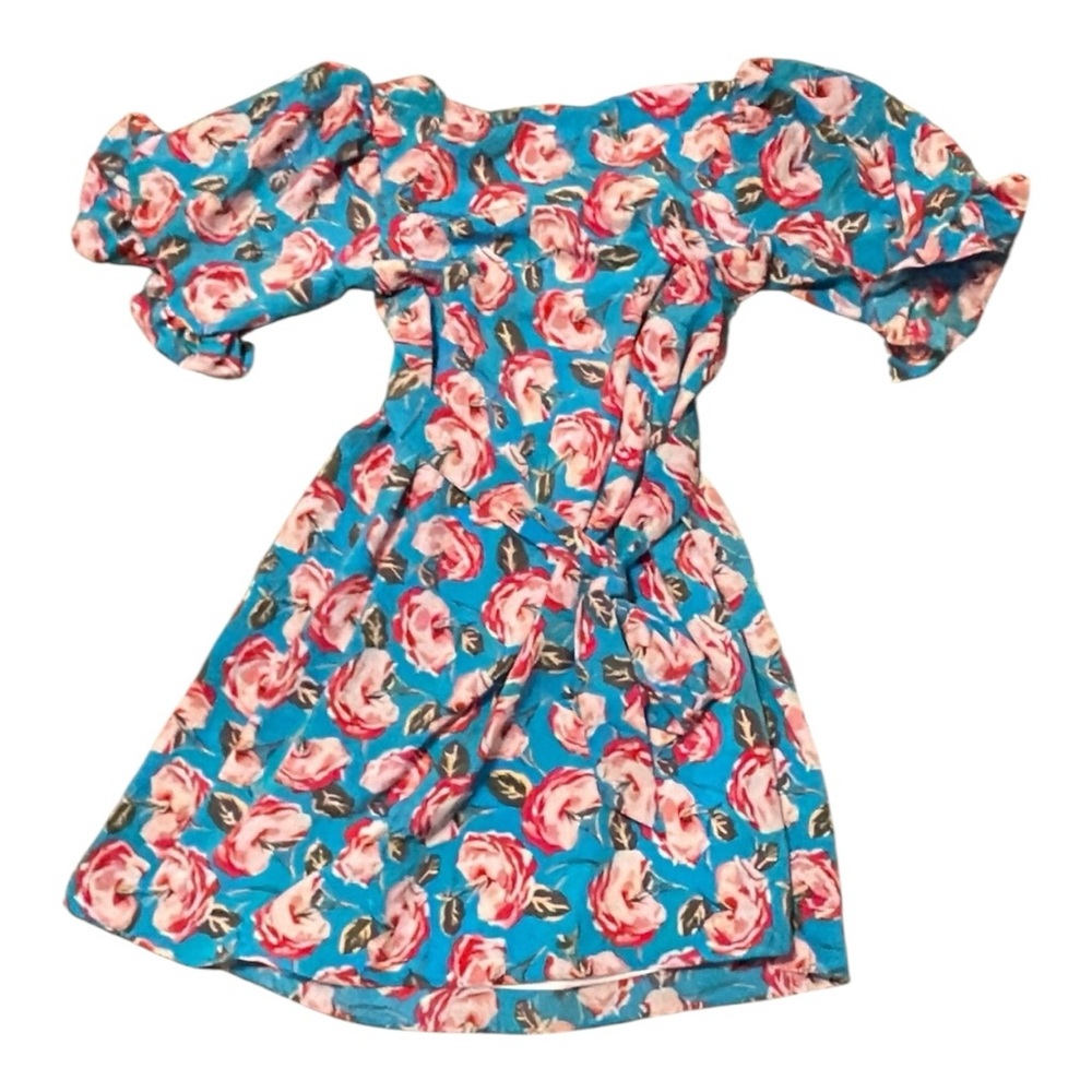 Betsey Johnson Blue Floral Fit & Flare Dress – Size 4p - Picture 9 of 13